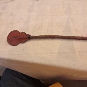 Vintage Leather Riding Crop with Braided Leather Handle 25 In. Long